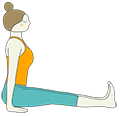 Illustration of a woman in a staff yoga pose