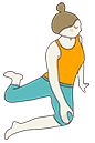 Illustration of a woman in a deer yoga pose