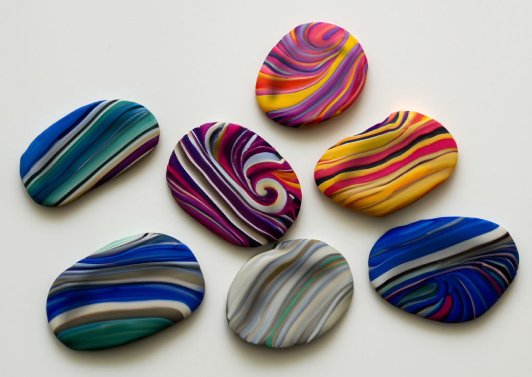 Colourful worry stones