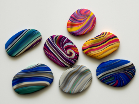 Colourful worry stones